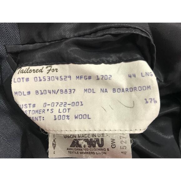 Hickey-Freeman Men's Suit Jacket Wool Size 44 Long Blue 2 Button Vented - Picture 9 of 11